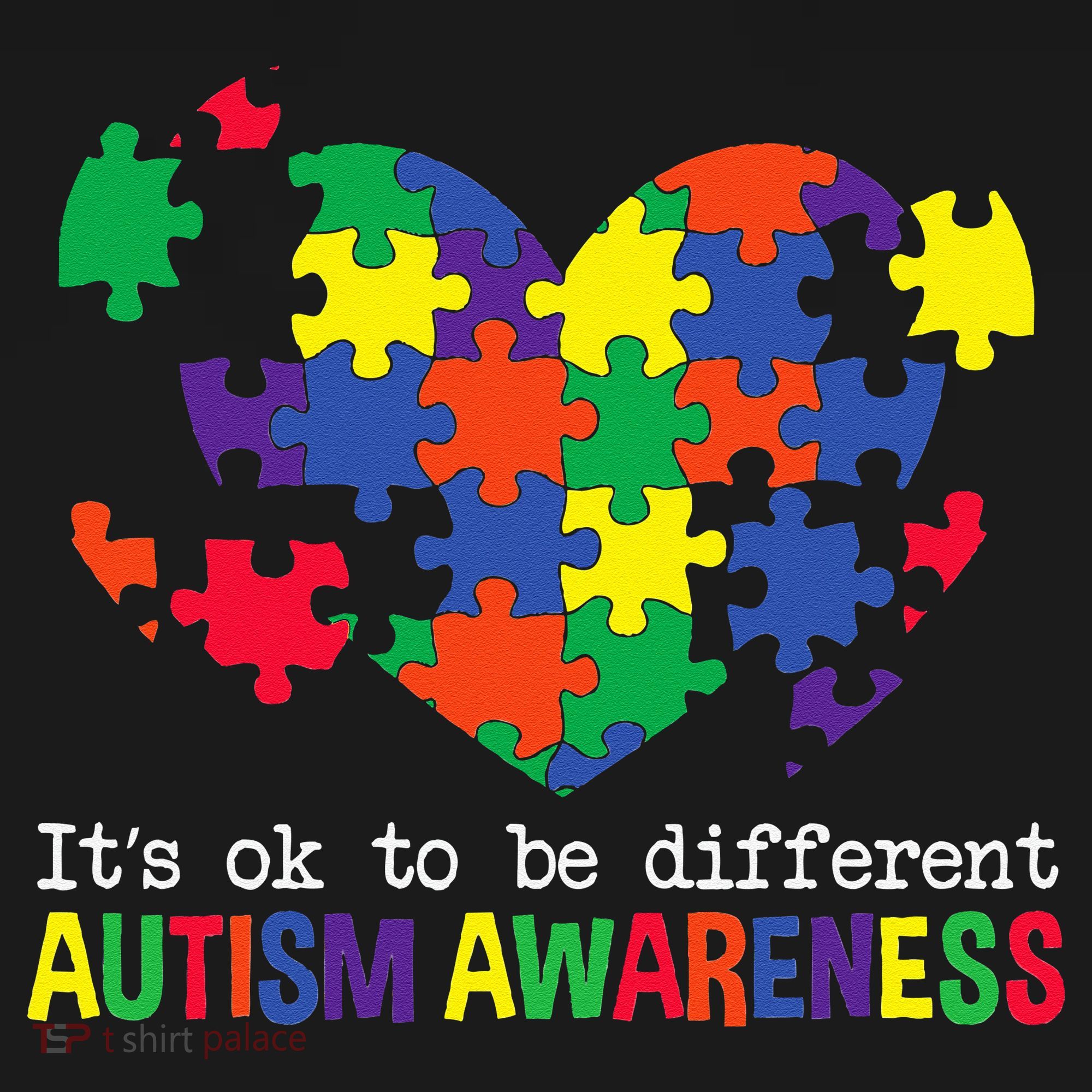 It's Ok to Be Different Autism Awareness Big Puzzle Heart Women's Tank Top