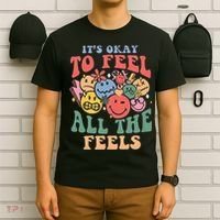 ItS Ok To Feel All The Feels Emotional Wellness T-Shirt thumb 6