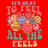 ItS Ok To Feel All The Feels Emotional Wellness Santa Hat thumb 1