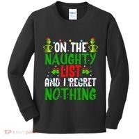 IM On The Naughty List And I Regret Nothing Kids Long Sleeve Shirt thumb 0