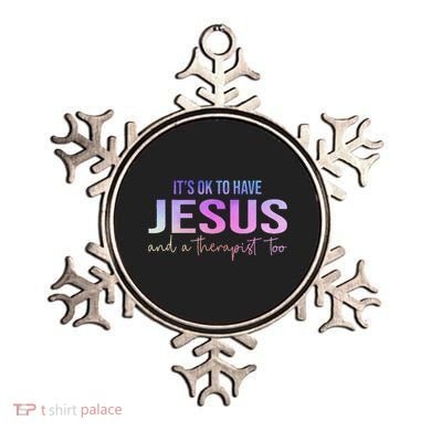 ItS Ok To Have Jesus And A Therapist Too Funny Christian Ornament