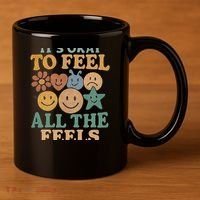 It's Okay to Feel All the Feels 11oz C Handle Ceramic Mug thumb 3