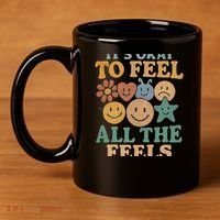 It's Okay to Feel All the Feels 11oz C Handle Ceramic Mug thumb 4