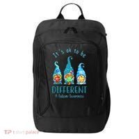 It's Ok To Be Different Autism Awareness Gnome City Backpack thumb 0