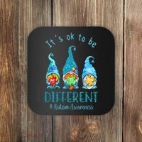 It's Ok To Be Different Autism Awareness Gnome Coaster thumb 0