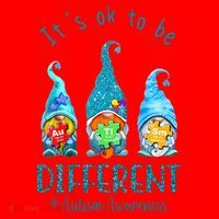 It's Ok To Be Different Autism Awareness Gnome Santa Hat thumb 1