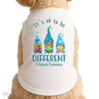 It's Ok To Be Different Autism Awareness Gnome Doggie Tank thumb 0