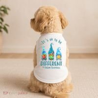 It's Ok To Be Different Autism Awareness Gnome Doggie Tank thumb 2