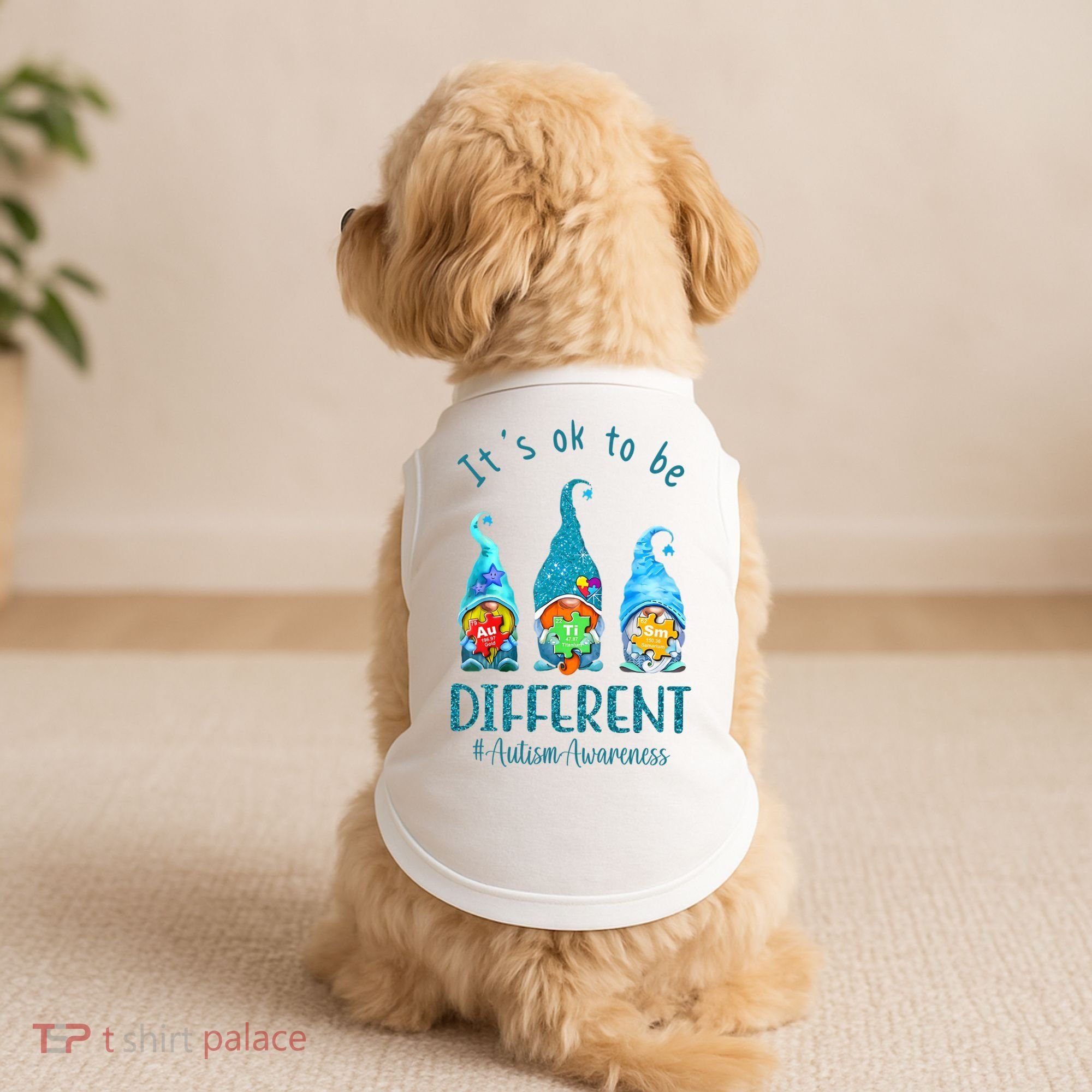 It's Ok To Be Different Autism Awareness Gnome Doggie Tank
