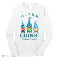 It's Ok To Be Different Autism Awareness Gnome Long Sleeve Shirt thumb 0