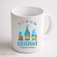 It's Ok To Be Different Autism Awareness Gnome Coffee Mug thumb 1