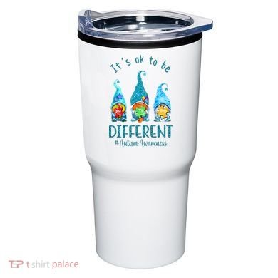 It's Ok To Be Different Autism Awareness Gnome Tumbler