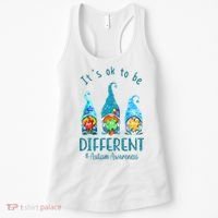 It's Ok To Be Different Autism Awareness Gnome Women's Tank Top thumb 0