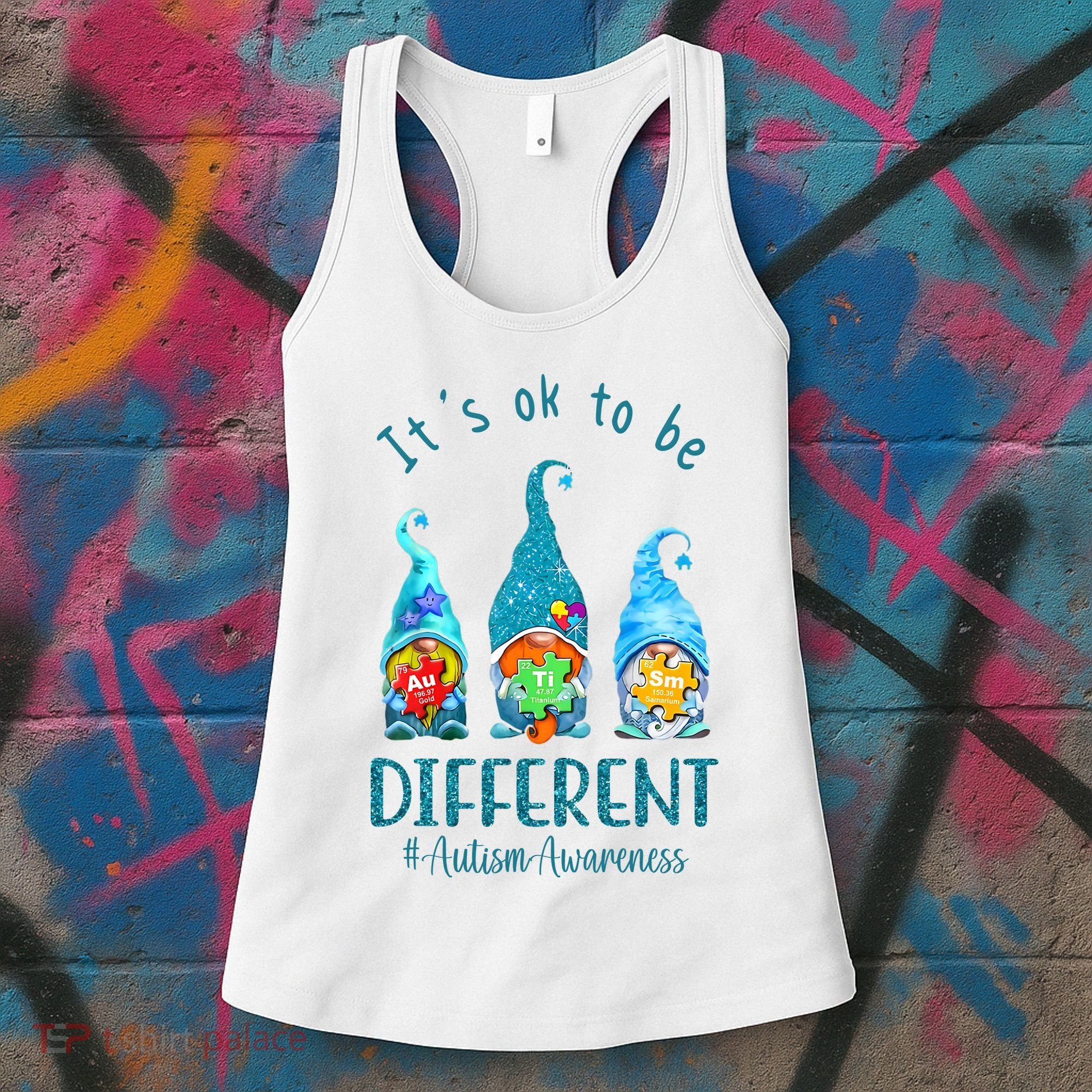 It's Ok To Be Different Autism Awareness Gnome Women's Tank Top