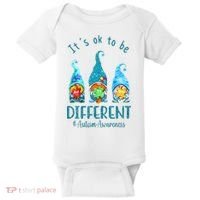 It's Ok To Be Different Autism Awareness Gnome Baby Bodysuit thumb 0