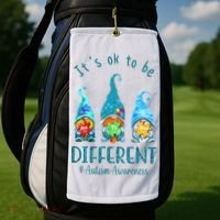 It's Ok To Be Different Autism Awareness Gnome Golf Towel thumb 2