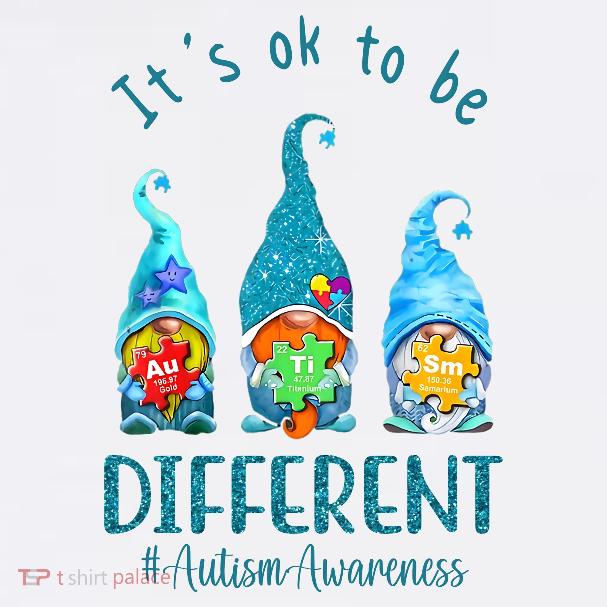 It's Ok To Be Different Autism Awareness Gnome Women's T-Shirt