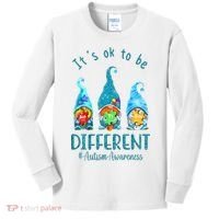 It's Ok To Be Different Autism Awareness Gnome Kids Long Sleeve Shirt thumb 0