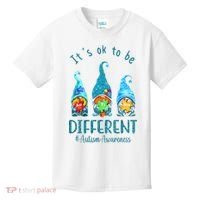 It's Ok To Be Different Autism Awareness Gnome Kids T-Shirt thumb 0