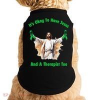 Its Ok To Have Jesus And A Therapist Too Doggie Tank thumb 0