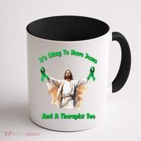 Its Ok To Have Jesus And A Therapist Too Coffee Mug thumb 1