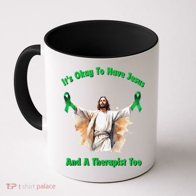 Its Ok To Have Jesus And A Therapist Too Coffee Mug