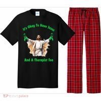 Its Ok To Have Jesus And A Therapist Too Pajama Set thumb 0