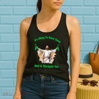 Its Ok To Have Jesus And A Therapist Too Women's Tank Top thumb 2