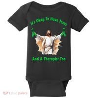 Its Ok To Have Jesus And A Therapist Too Baby Bodysuit thumb 0
