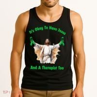 Its Ok To Have Jesus And A Therapist Too Tank Top thumb 3