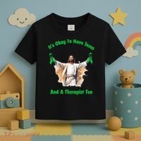 Its Ok To Have Jesus And A Therapist Too Toddler T-Shirt thumb 3