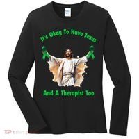 Its Ok To Have Jesus And A Therapist Too Women's Long Sleeve Shirt thumb 0