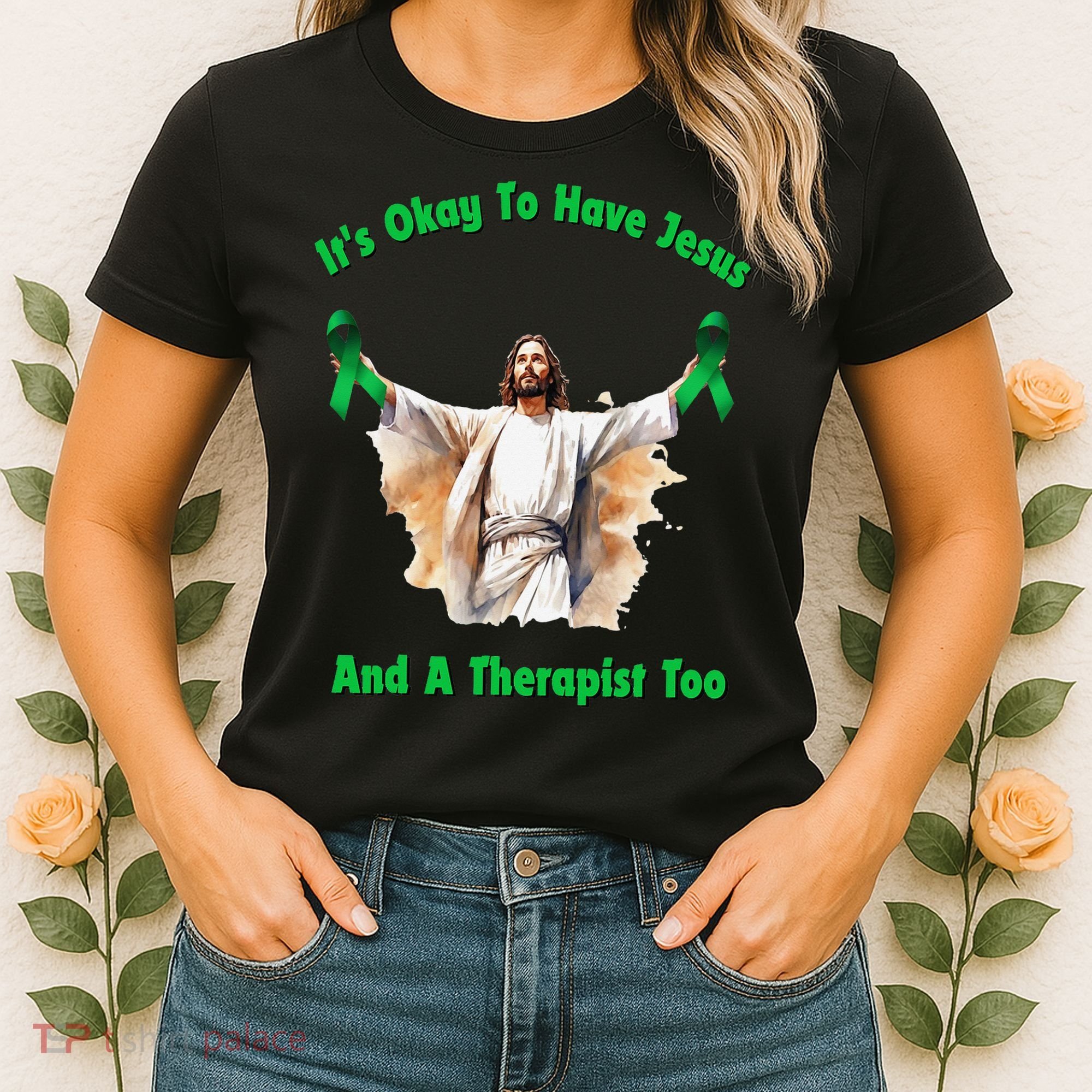 Its Ok To Have Jesus And A Therapist Too Women's T-Shirt
