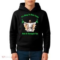 Its Ok To Have Jesus And A Therapist Too Kids Hoodie thumb 4