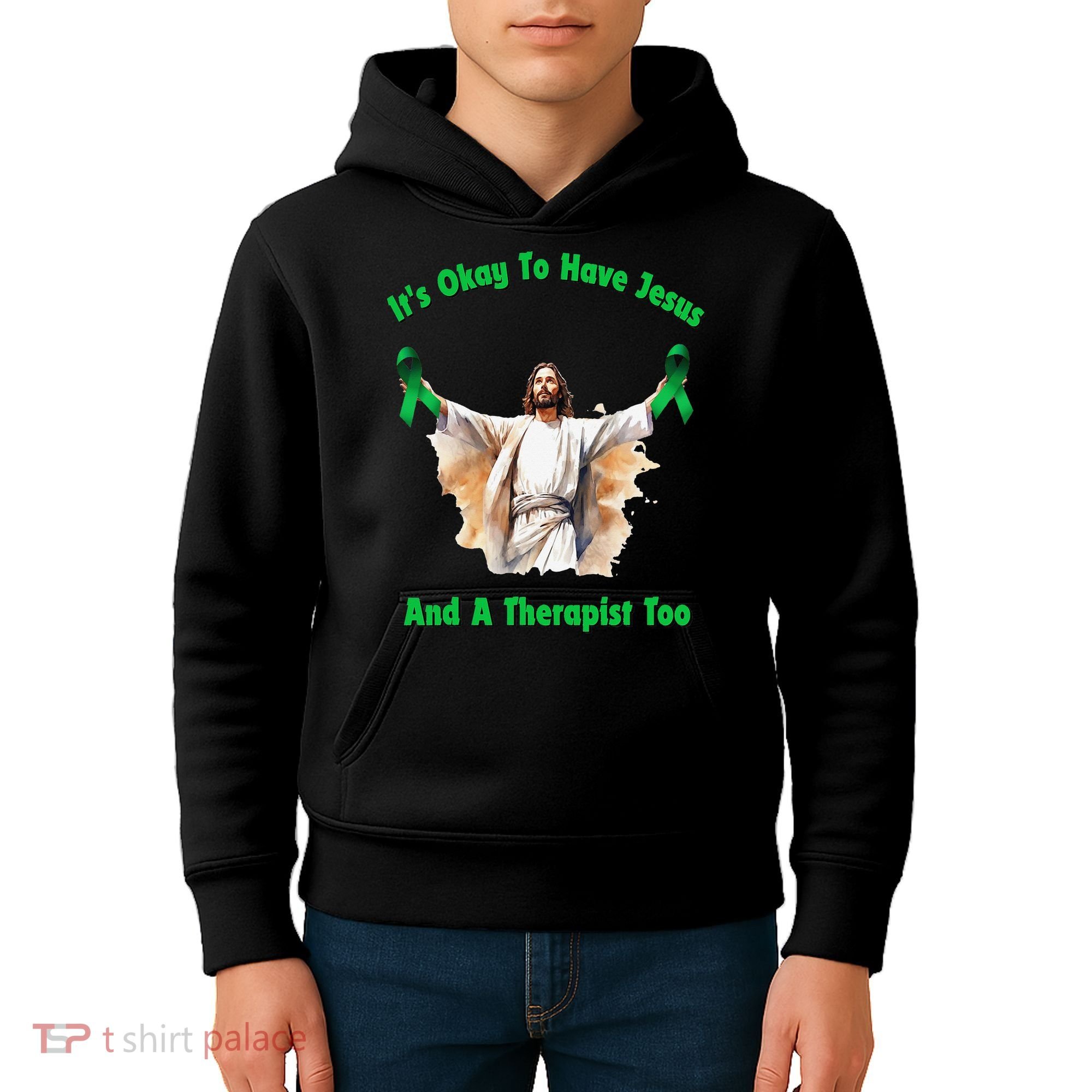 Its Ok To Have Jesus And A Therapist Too Kids Hoodie