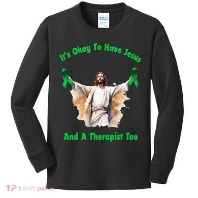 Its Ok To Have Jesus And A Therapist Too Kids Long Sleeve Shirt