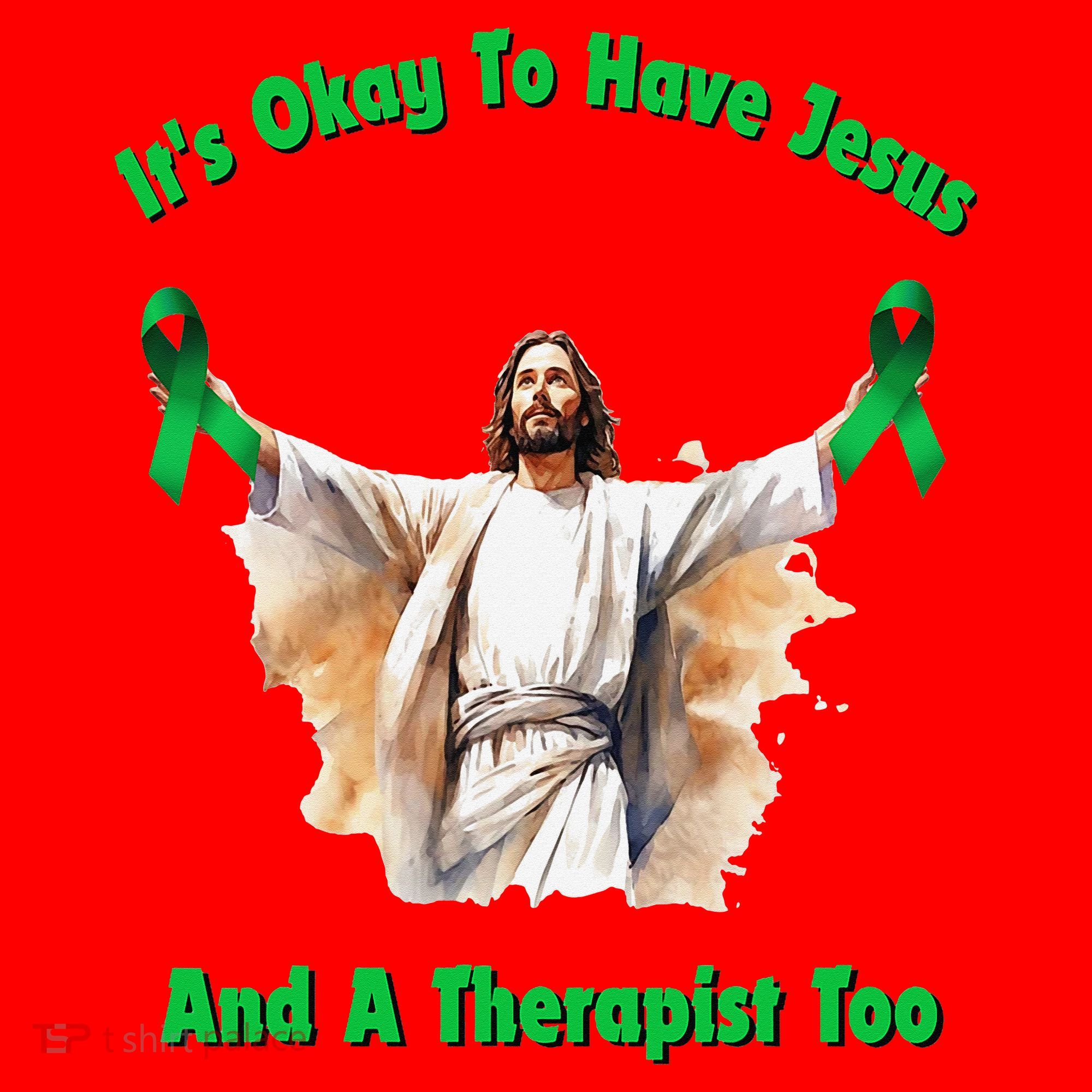 Its Ok To Have Jesus And A Therapist Too Santa Hat