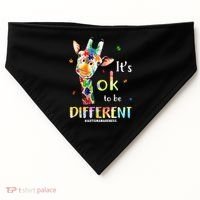 It's Ok To Be Different Autism Awareness Puzzle Giraffe USA-Made Doggie Bandana thumb 0