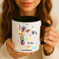 It's Ok To Be Different Autism Awareness Puzzle Giraffe Coffee Mug thumb 3