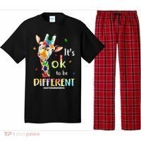 It's Ok To Be Different Autism Awareness Puzzle Giraffe Pajama Set thumb 0