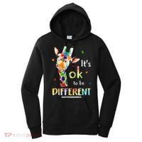 It's Ok To Be Different Autism Awareness Puzzle Giraffe Women's Hoodie thumb 0