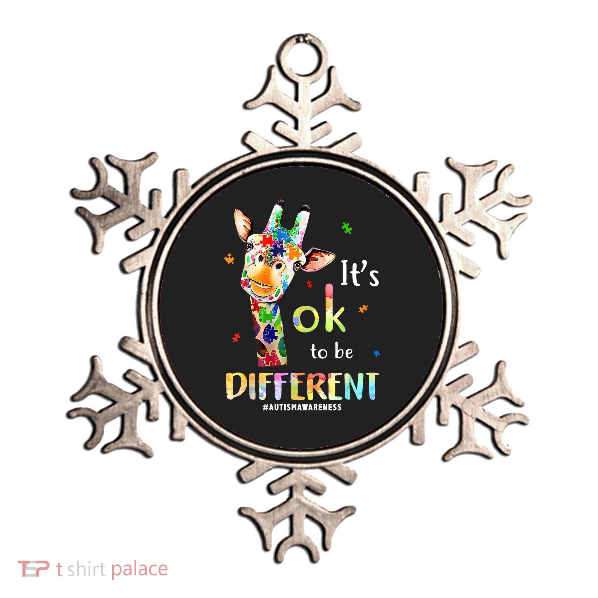 It's Ok To Be Different Autism Awareness Puzzle Giraffe Ornament