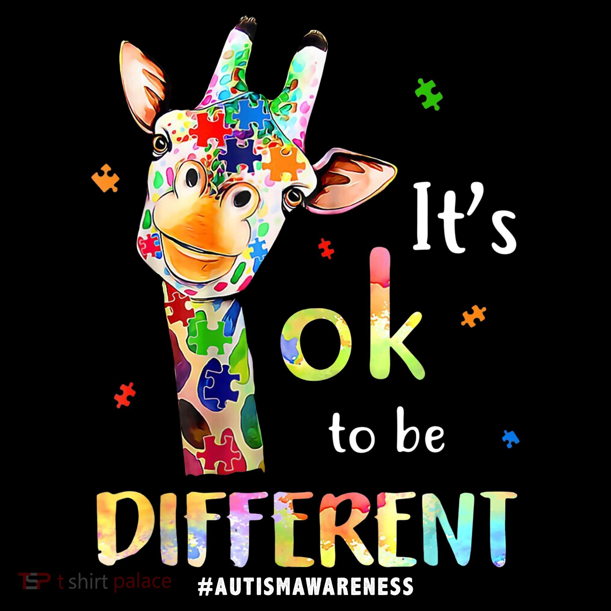 It's Ok To Be Different Autism Awareness Puzzle Giraffe Ornament