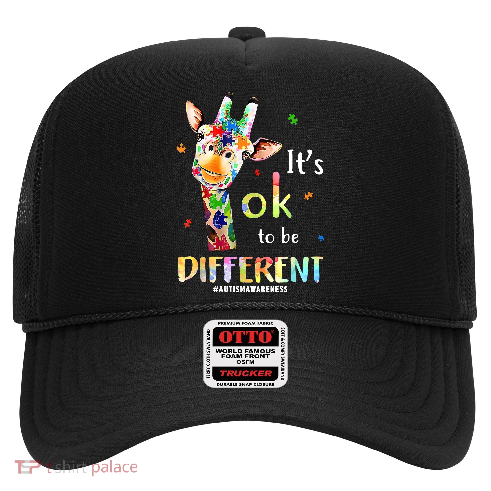 It's Ok To Be Different Autism Awareness Puzzle Giraffe Hat