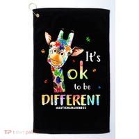 It's Ok To Be Different Autism Awareness Puzzle Giraffe Golf Towel thumb 0