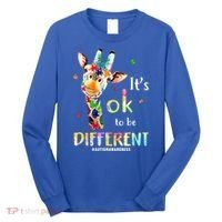 It's Ok To Be Different Autism Awareness Puzzle Giraffe Long Sleeve Shirt thumb 0