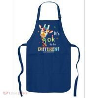 It's Ok To Be Different Autism Awareness Puzzle Giraffe Apron thumb 0