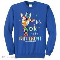 It's Ok To Be Different Autism Awareness Puzzle Giraffe Sweatshirt thumb 0