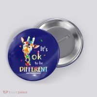 It's Ok To Be Different Autism Awareness Puzzle Giraffe Button thumb 0