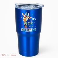 It's Ok To Be Different Autism Awareness Puzzle Giraffe Tumbler thumb 0
